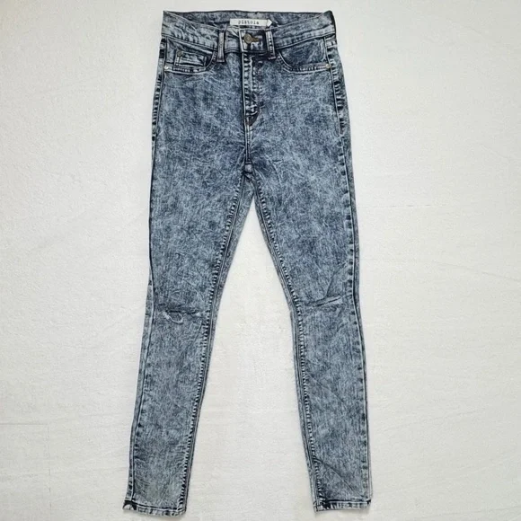 Pistola Acid Wash Skinny Jeans High Rise Distressed Size 26 - Picture 2 of 14
